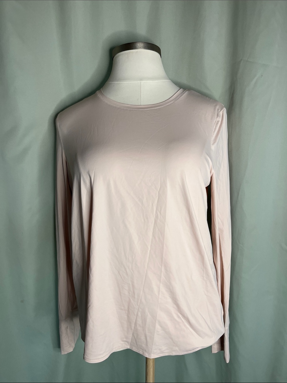 Athleta Long Sleeve Crewneck Top in Pale Blush XL